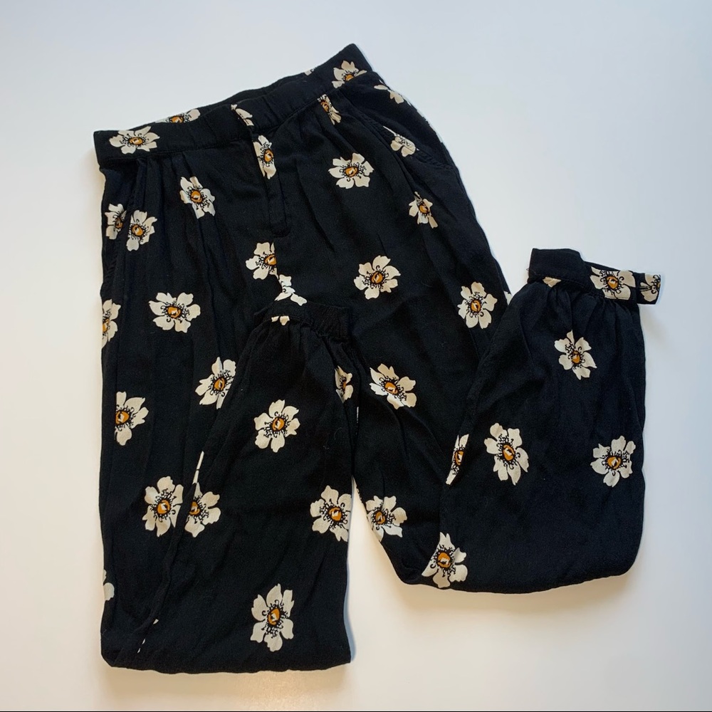 ZARA COLLECTION FLUID FLARED FLORAL HIGH WAISTED PANT